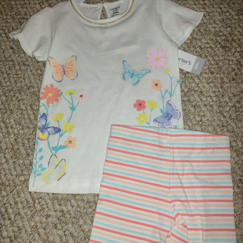 Carter's Set Top 6X Shorts 5T NWT/nwot